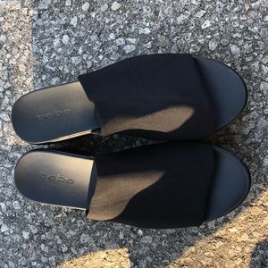 black Bebe platform slides